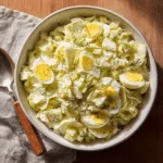 Cremiger Porree-Salat mit Apfel, Ei und Sellerie