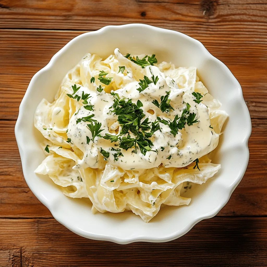 Chicoree Salat mit Saurer Sahne, frisch und schnell gemacht