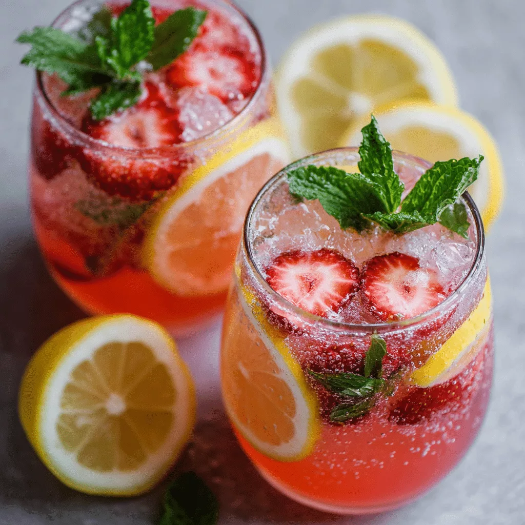Erfrischende Erdbeer Zitronenlimonade
