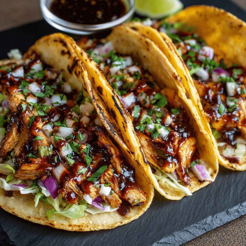 Grill Hühnchen-Tacos mit Knoblauchbutter und Honig