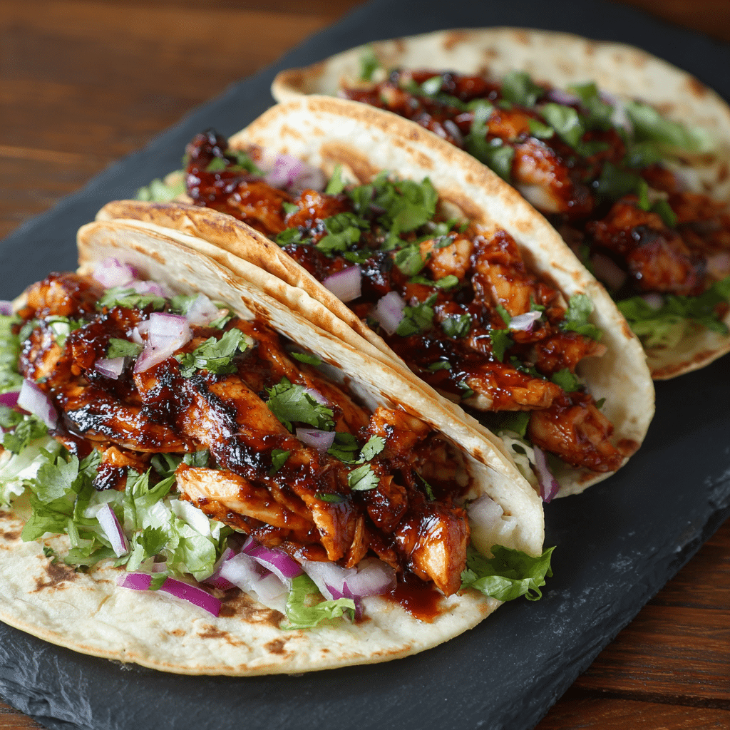 Grill Hühnchen-Tacos mit Knoblauchbutter und Honig