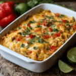 Käsiger Fajita Hähnchen Auflauf