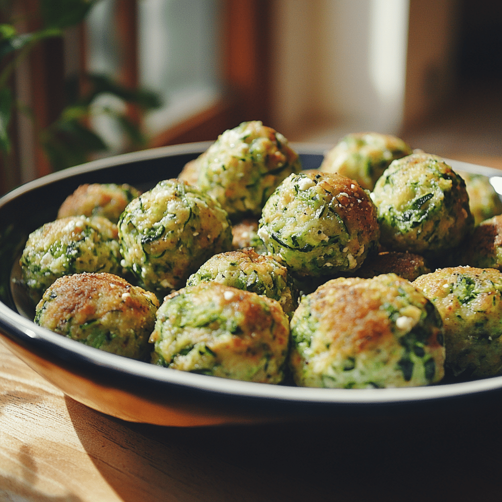 Knusprige Zucchini-Feta-Bällchen aus dem Ofen