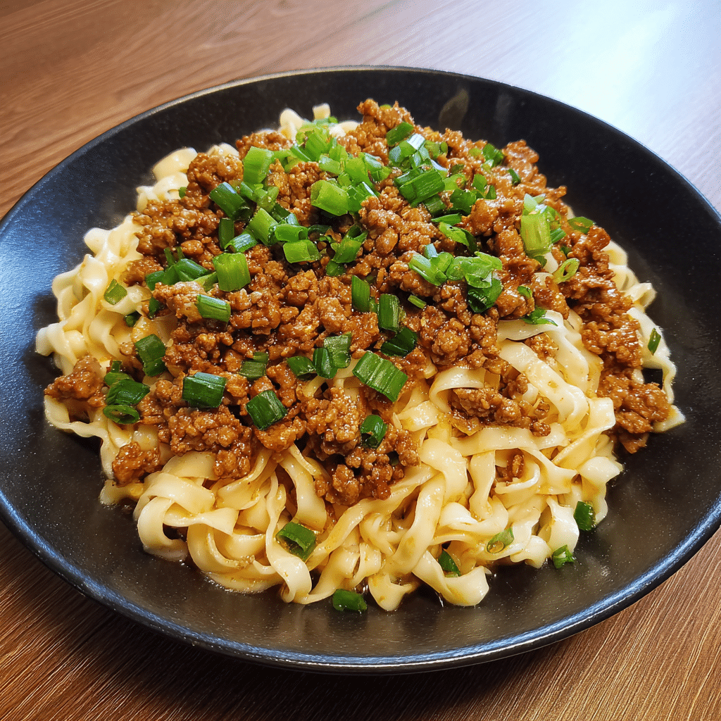 Mongolische Hackfleisch Nudeln