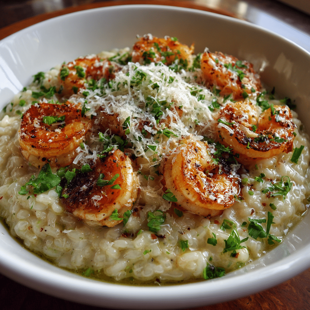 Parmesan-Risotto mit Garnelen