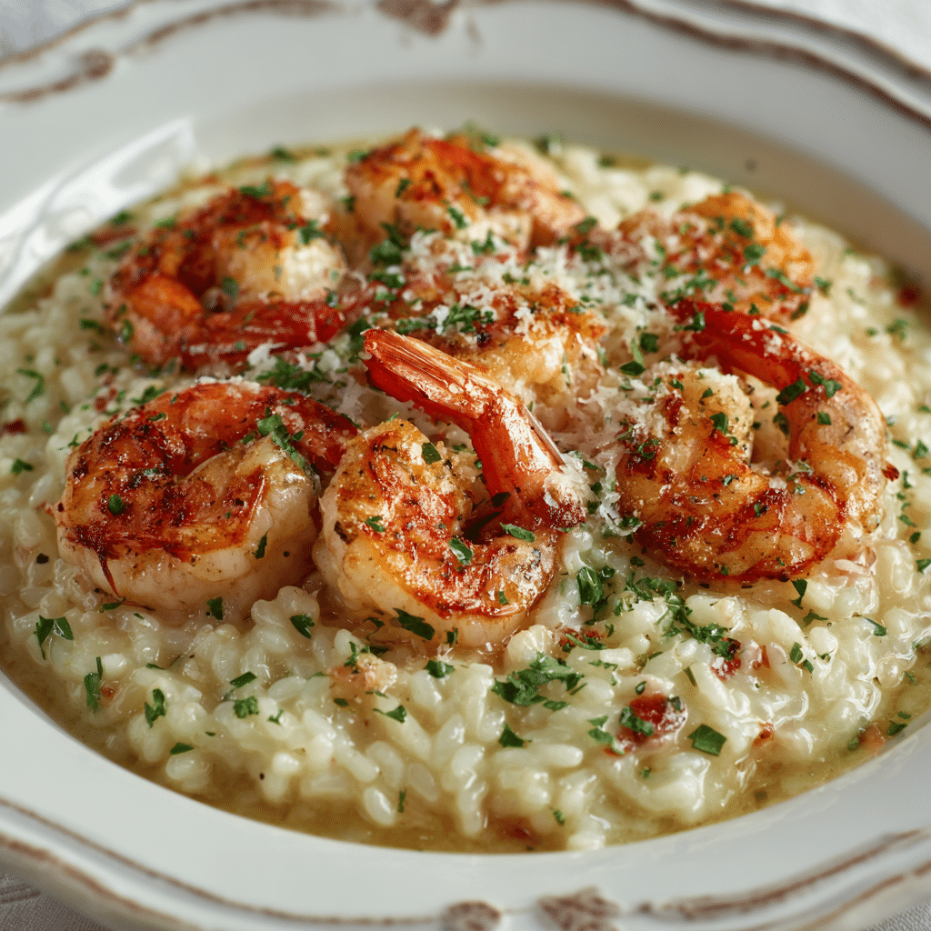 Parmesan-Risotto mit Garnelen