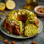 Pistazienkuchen mit Zitrone und Mandeln
