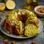 Pistazienkuchen mit Zitrone und Mandeln