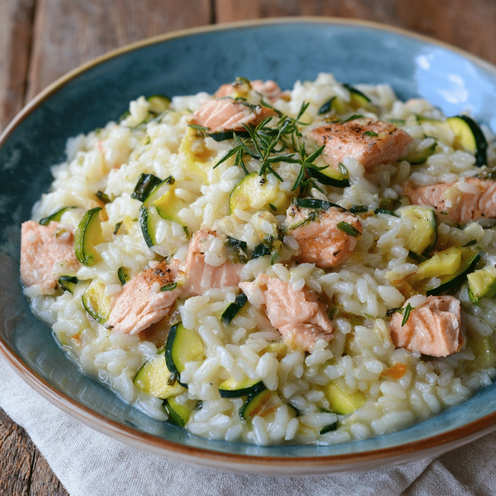 Zucchini-Lachs-Risotto