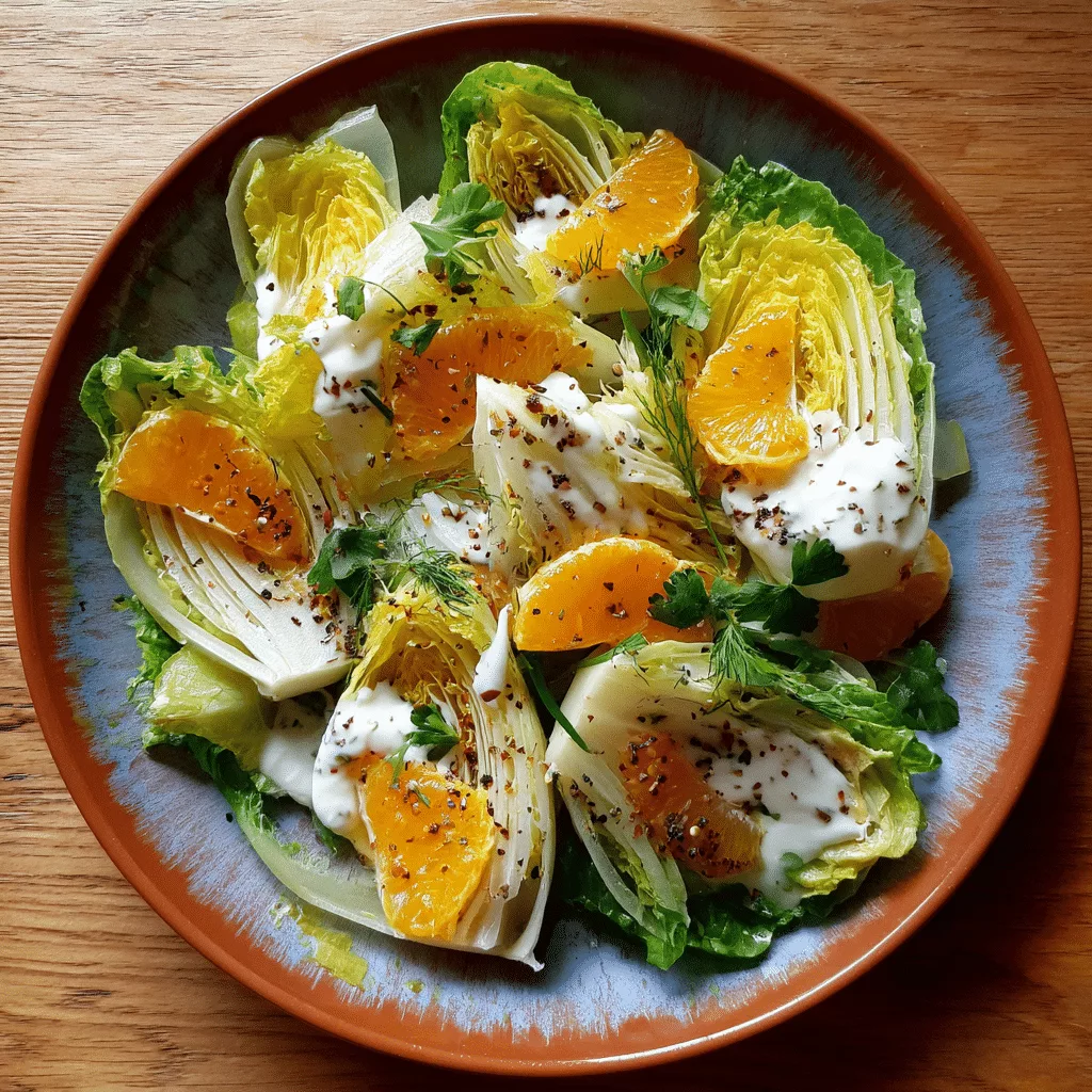 Chicoree Salat mit Mandarinen aus der Dose