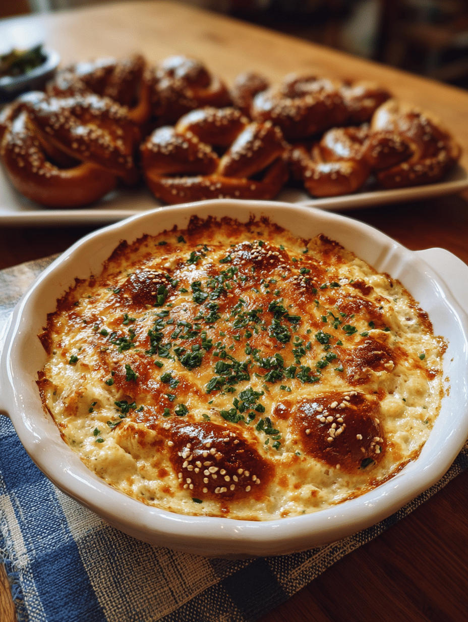 Cremiger und käsiger Brezel-Dip