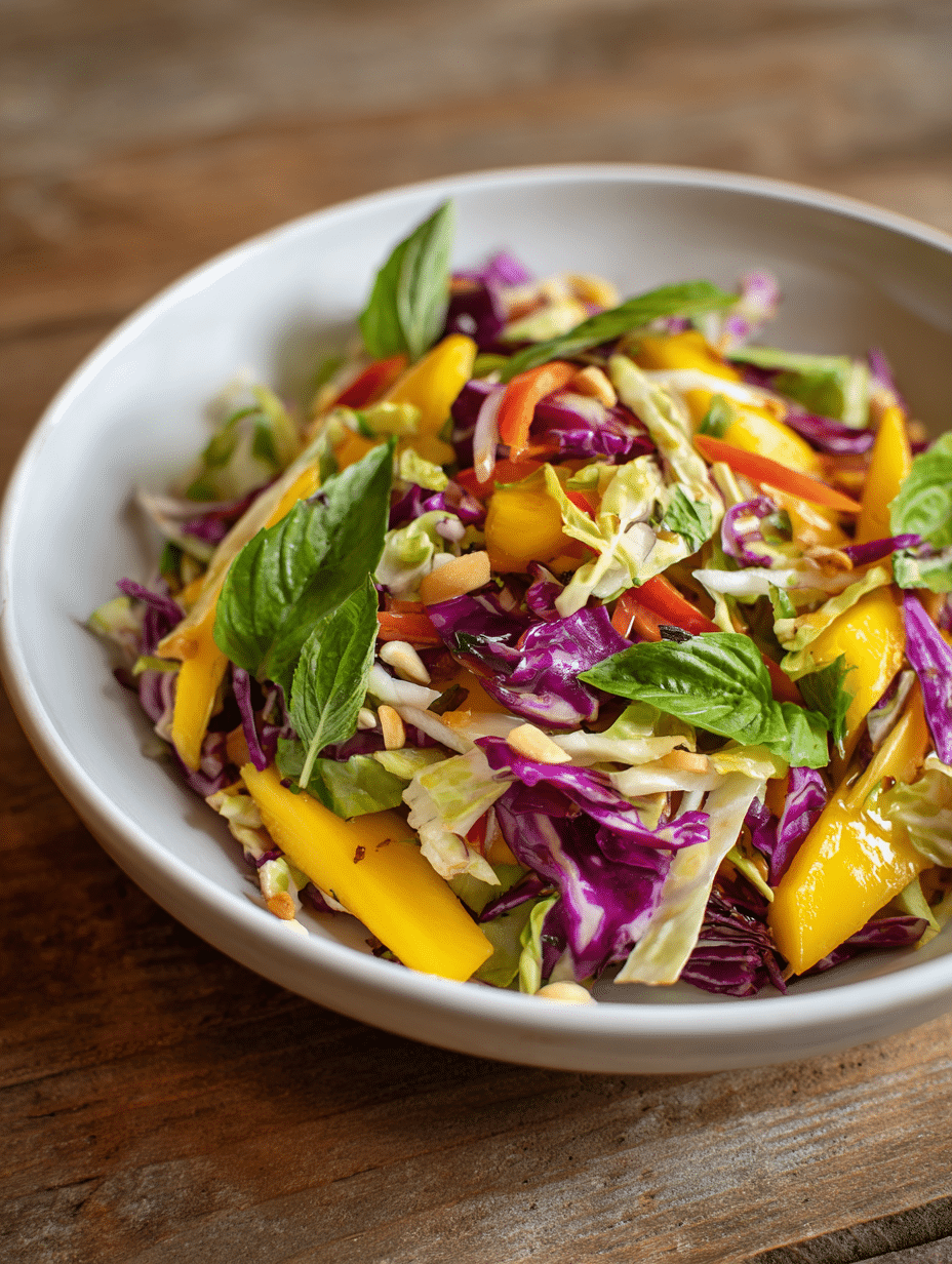 Einfacher Asiatischer Spitzkohl Mango Salat