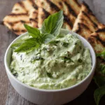 Feta Dip Rezept zum Grillen mit Avocado und Basilikum