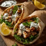 Geröstetes Hähnchen Shawarma Gyros