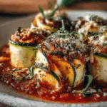 Gesunde Zucchini-Lasagne-Rollen