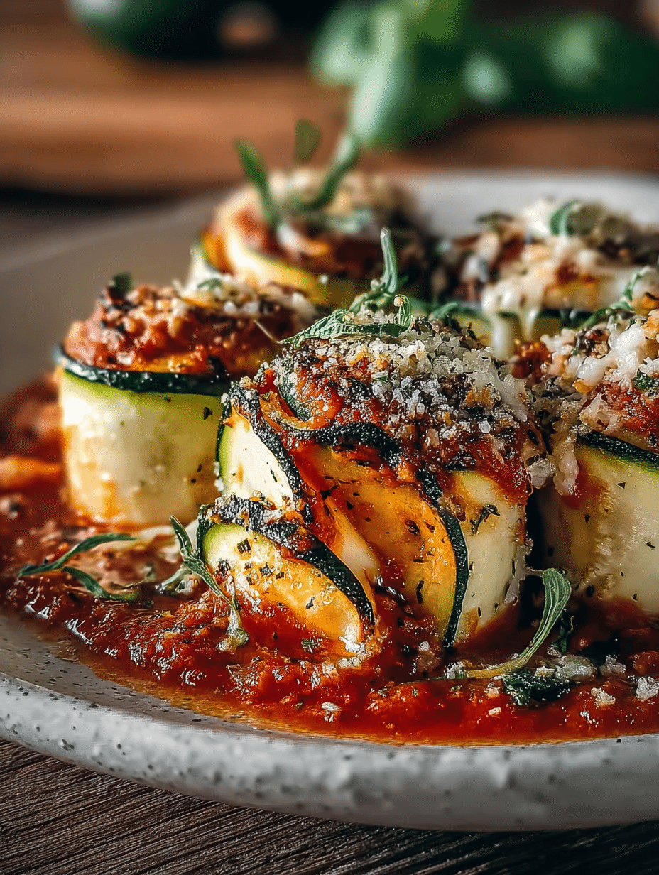 Gesunde Zucchini-Lasagne-Rollen