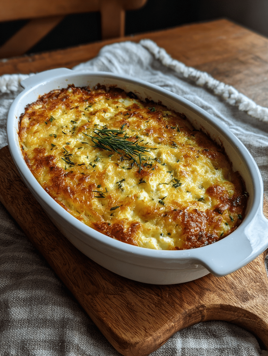 Hüttenkäse Kartoffelrösti Auflauf