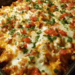 Käsiger Fajita Hähnchen Auflauf