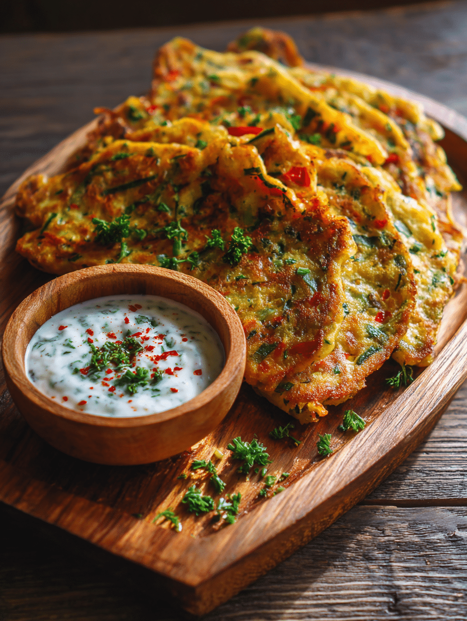 Leckerer Gemüseschmarrn mit Kräuterdip