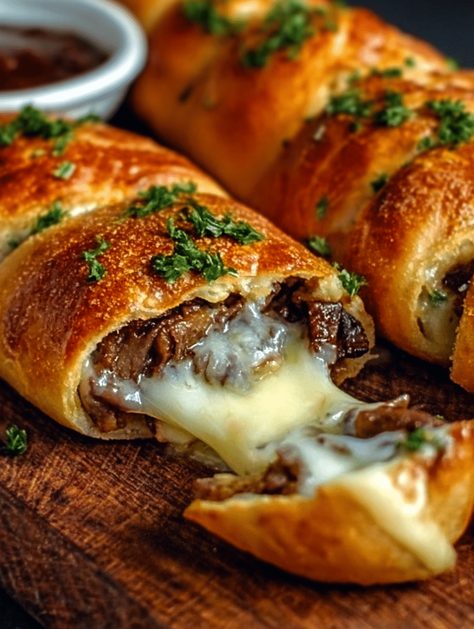 Philly Cheesesteak Gefüllte Käsebrotstangen