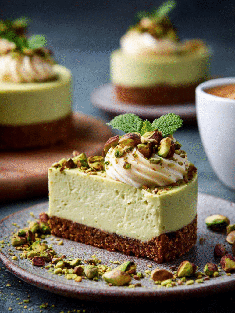 Pistazien-Kaffee-Käsekuchen