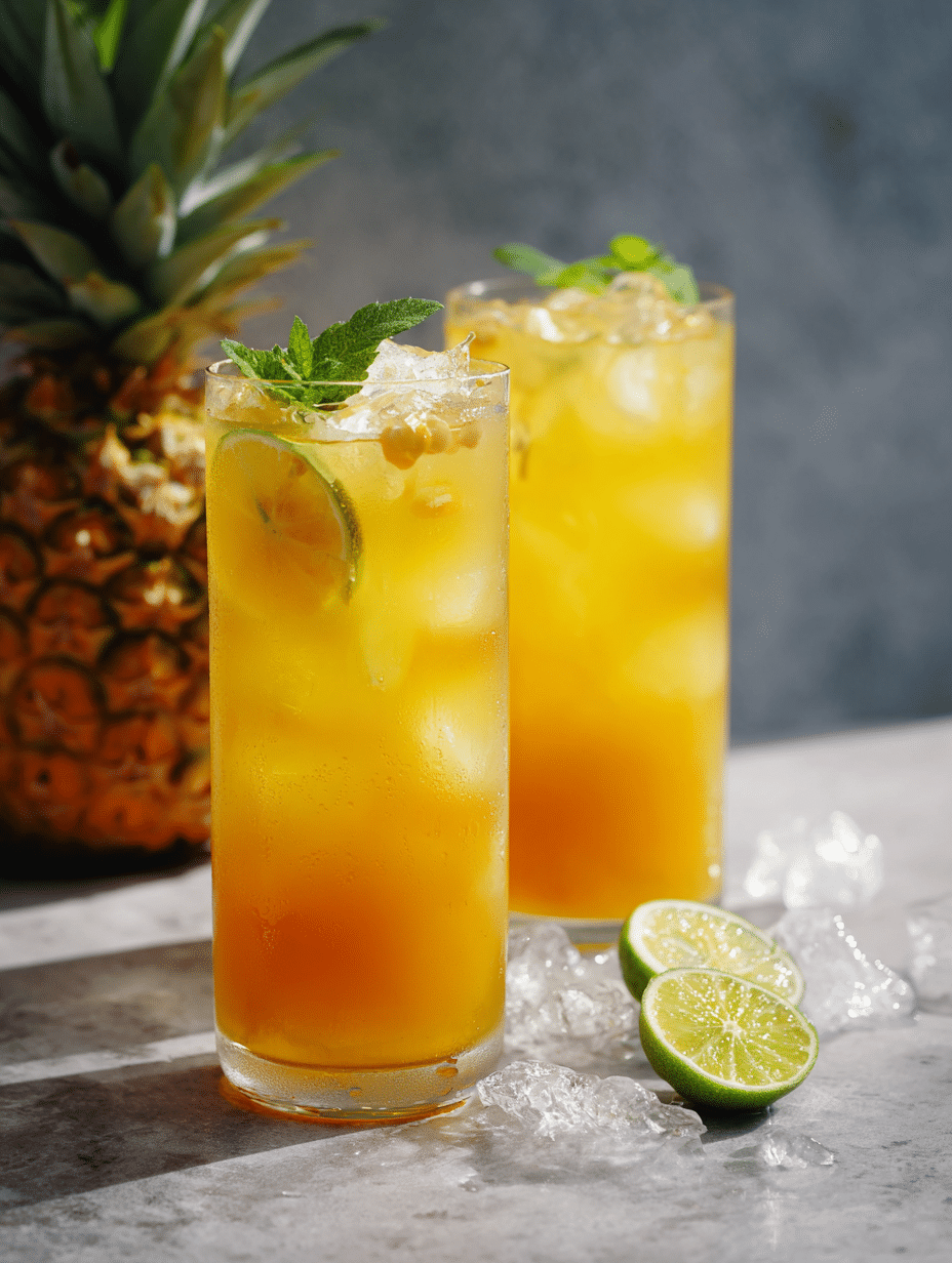 Selbstgemachter Ananas Eistee