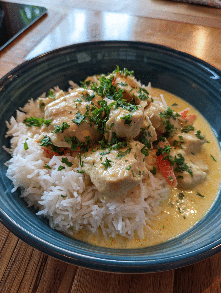Zartes Hähnchen in Kokos-Limetten-Sauce