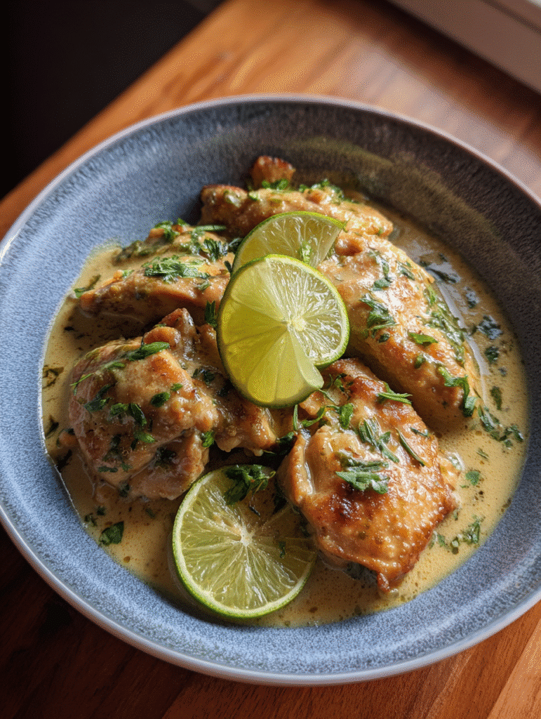 Zartes Hähnchen in Kokos-Limetten-Sauce