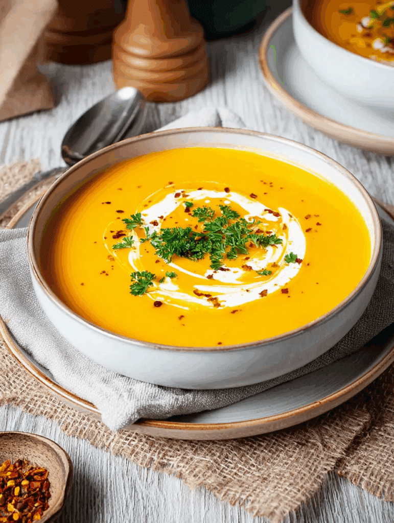 Klassische Kürbissuppe mit Hokkaido