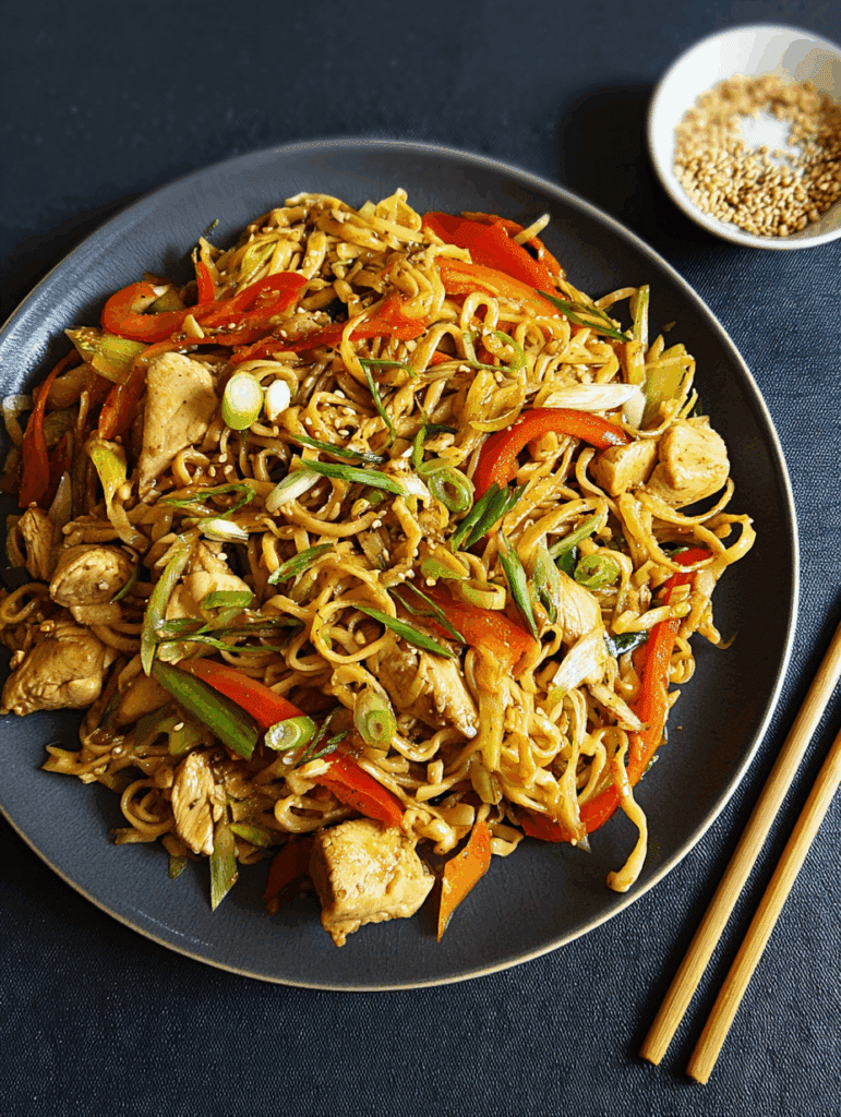 Schnelle Hähnchen-Nudelpfanne