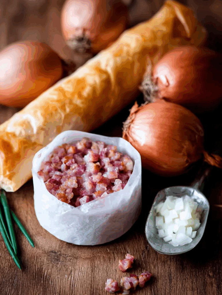 Zwiebelkuchen-Muffins mit Blätterteig