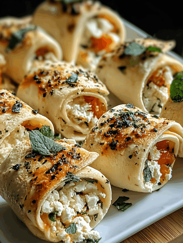 Tortilla-Rollen mit Feta