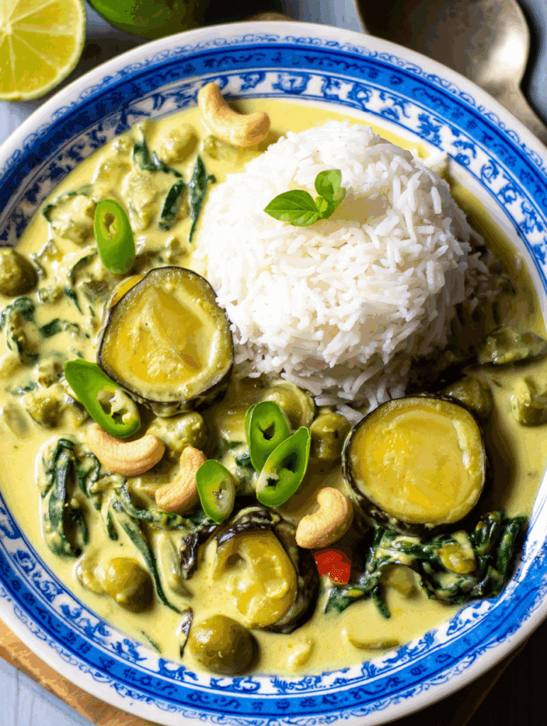 Grünes Curry mit Thai-Auberginen