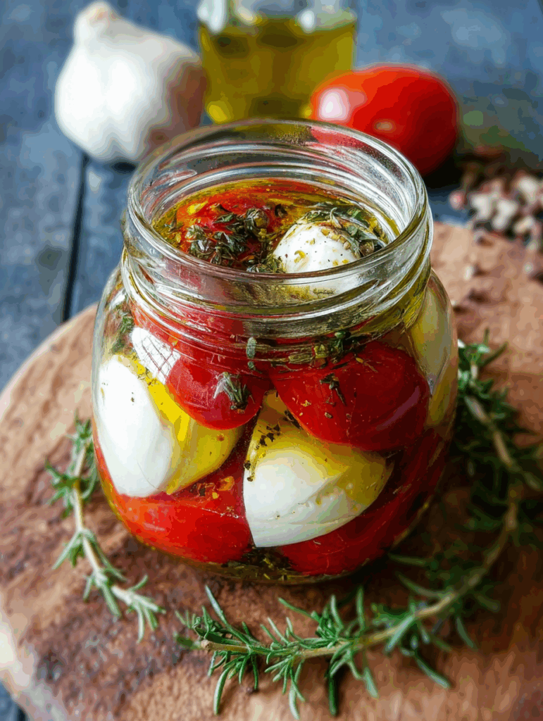 Eingelegter Mozzarella mit Tomaten