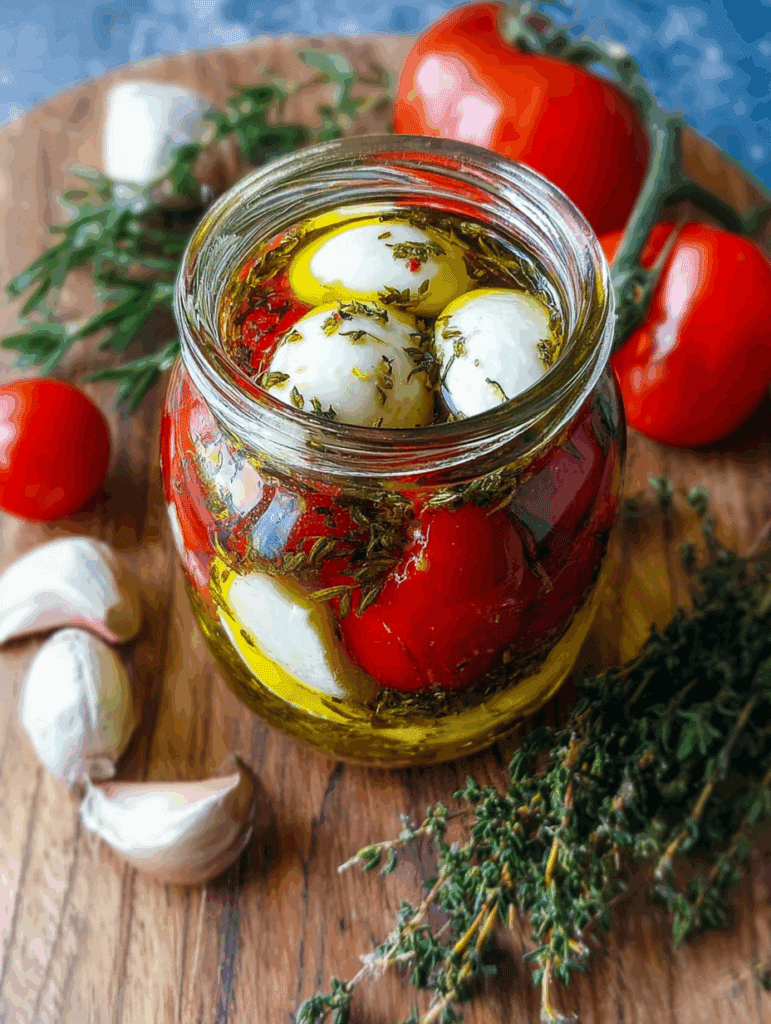 Eingelegter Mozzarella mit Tomaten