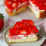 Erdbeerkuchen mit Pudding