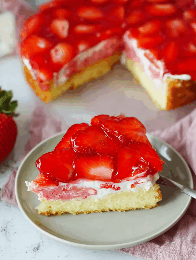 Erdbeerkuchen mit Pudding