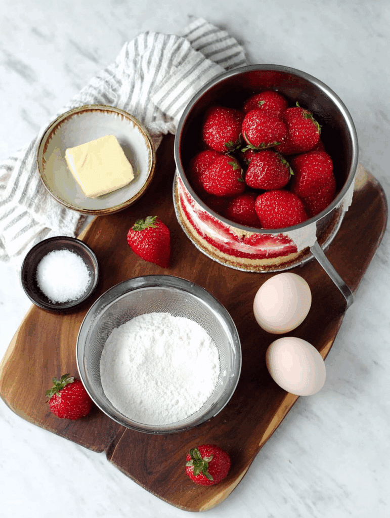 Erdbeerkuchen mit Pudding