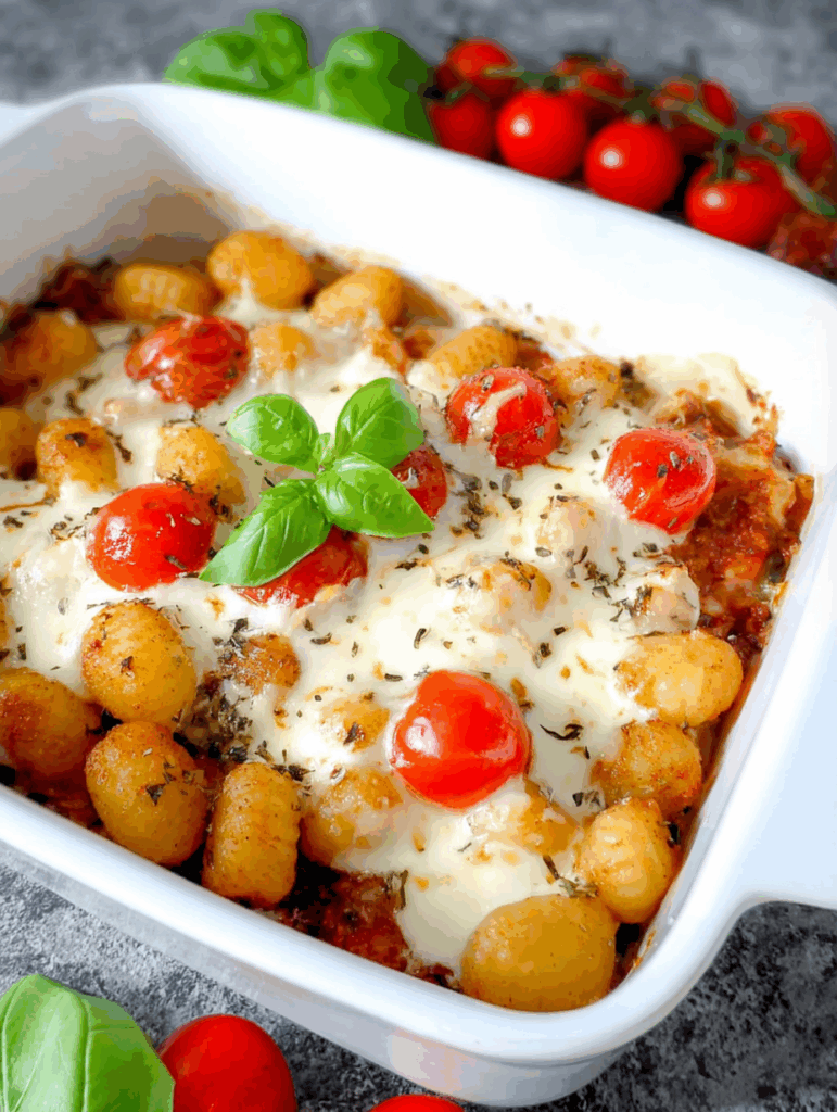 Gnocchi-Auflauf Tomate-Mozzarella