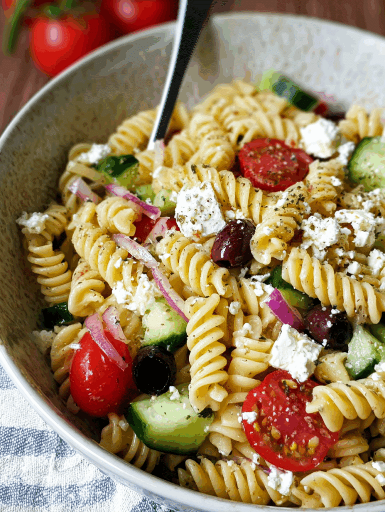 Griechischer Nudelsalat mit Feta