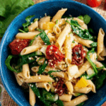 Nudelsalat mit Honig-Senf-Dressing