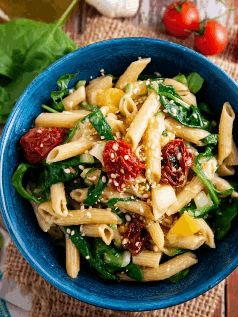 Nudelsalat mit Honig-Senf-Dressing