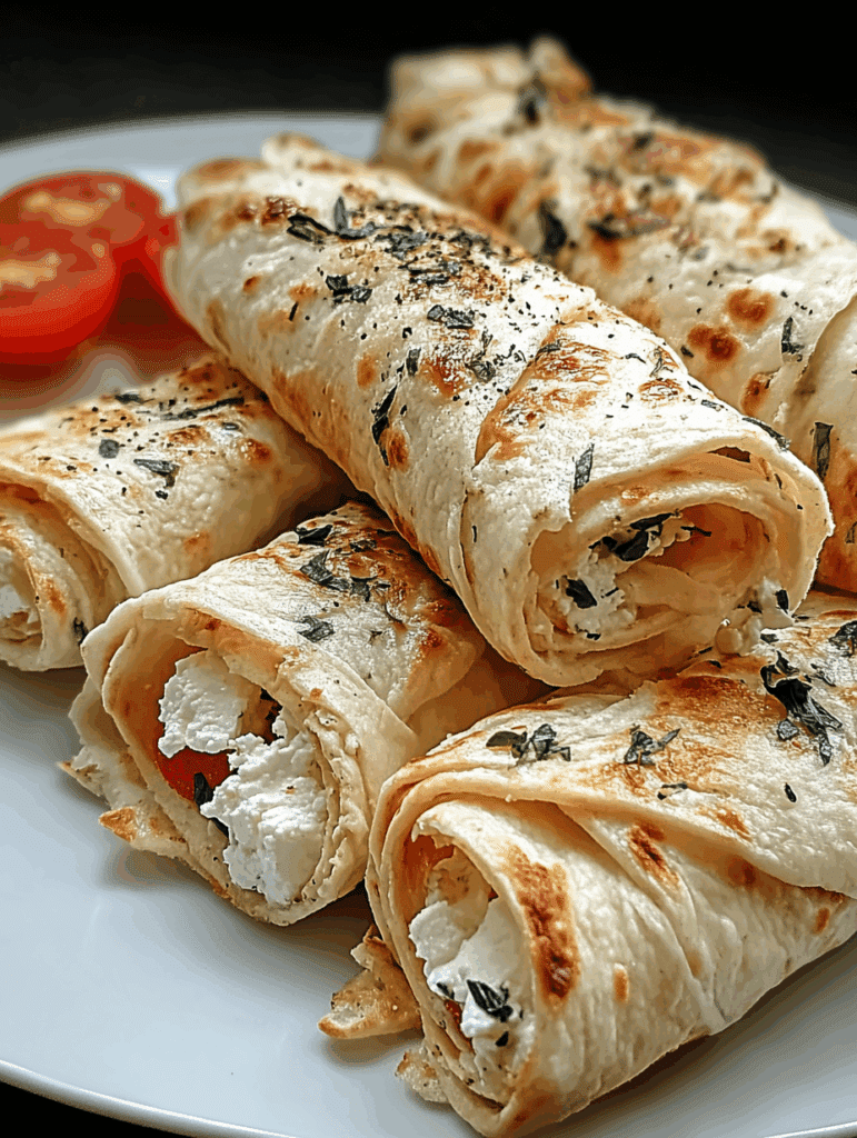 Tortilla-Rollen mit Feta