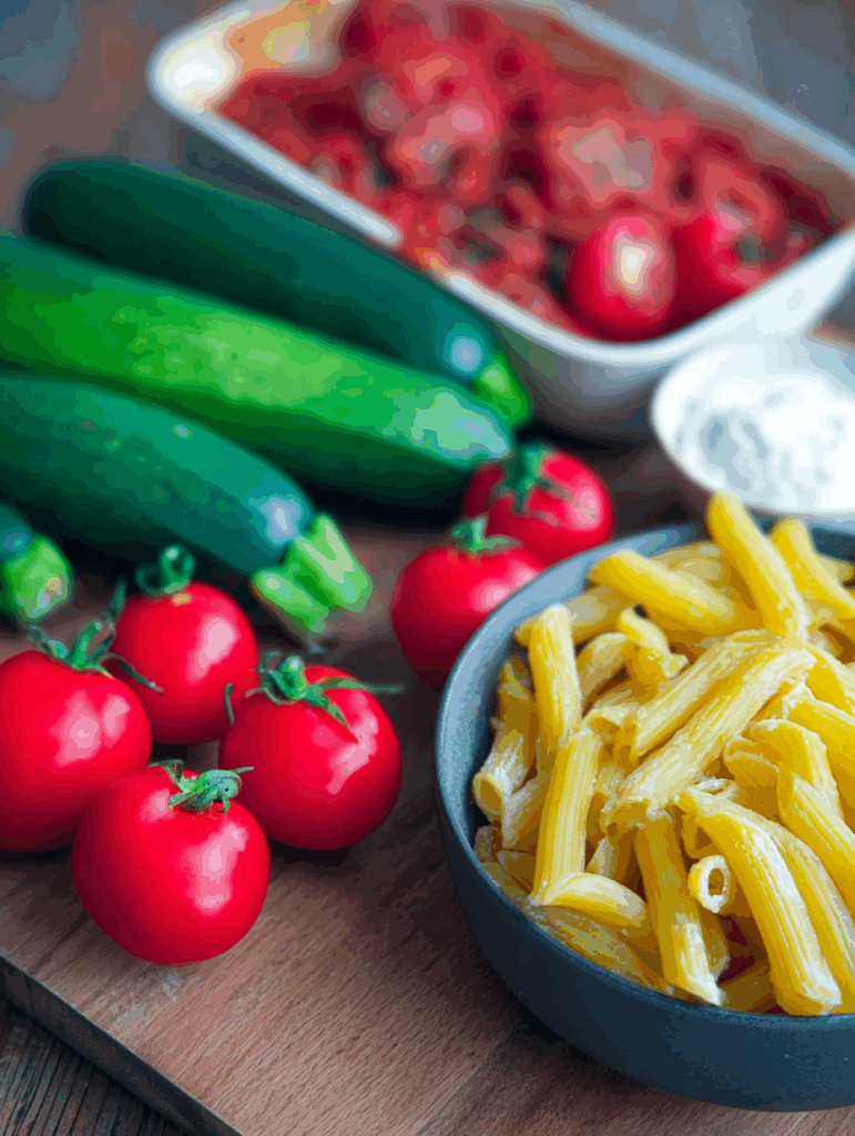 Vegetarischer Nudelauflauf