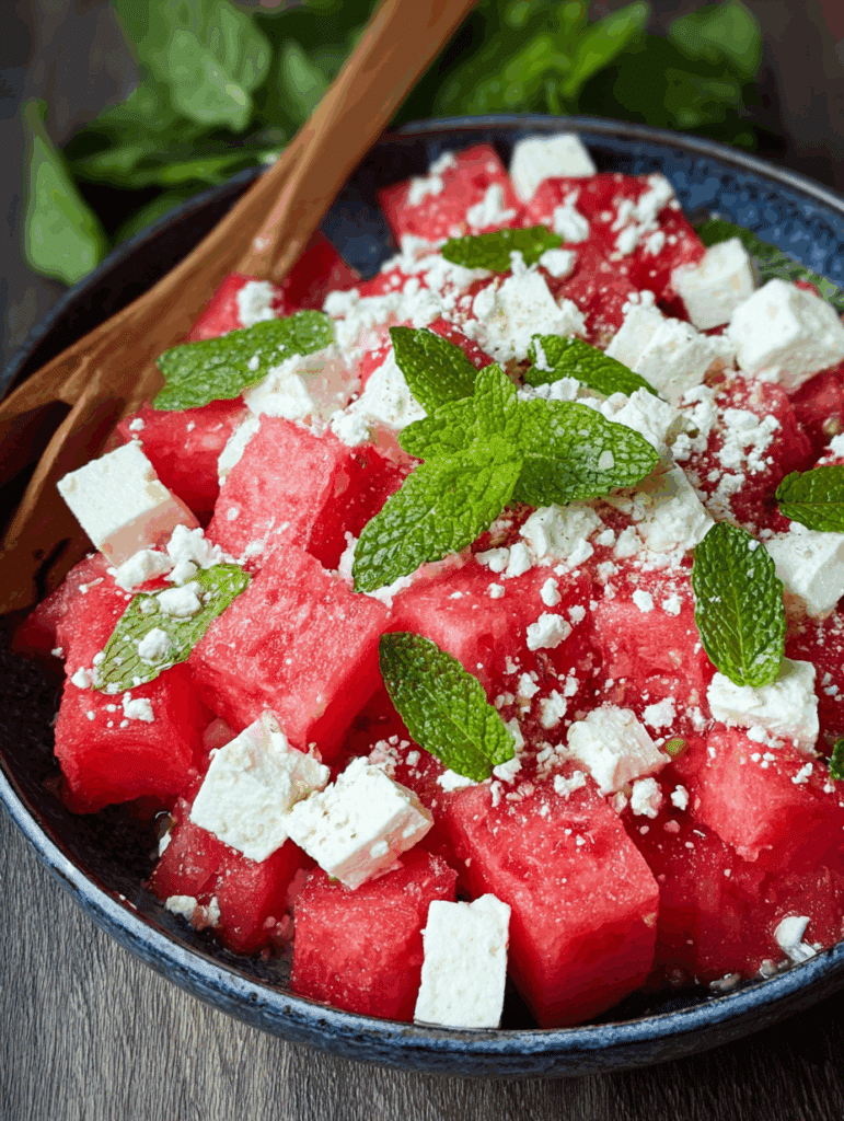 Wassermelonen-Feta-Salat mit Minze