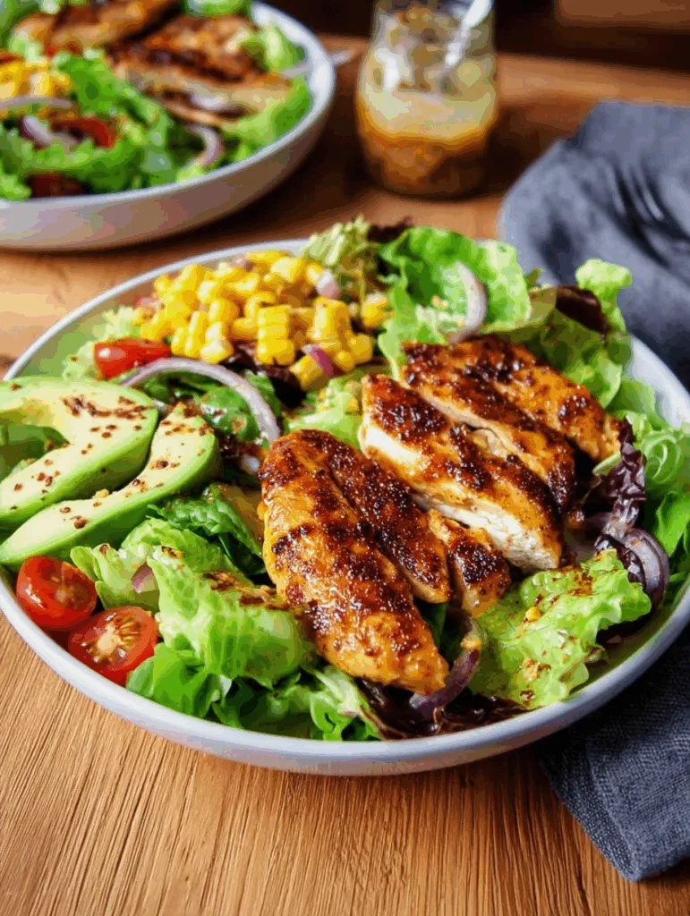 Honig-Senf Power-Salat mit Hähnchen & Avocado