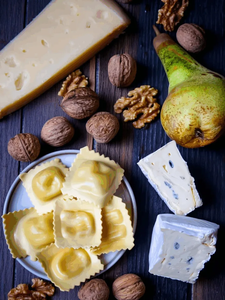 Ravioli-Raclette mit Gorgonzola, Birne & Walnüssen