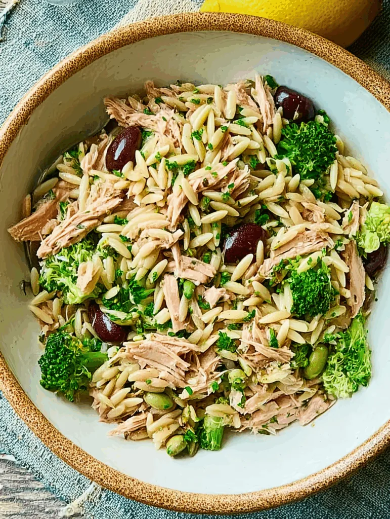 Orzo-Salat mit Thunfisch, Brokkoli & Zitrone