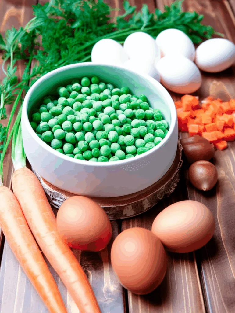 Omas cremiges Eierragout mit Senfsoße & Gemüse