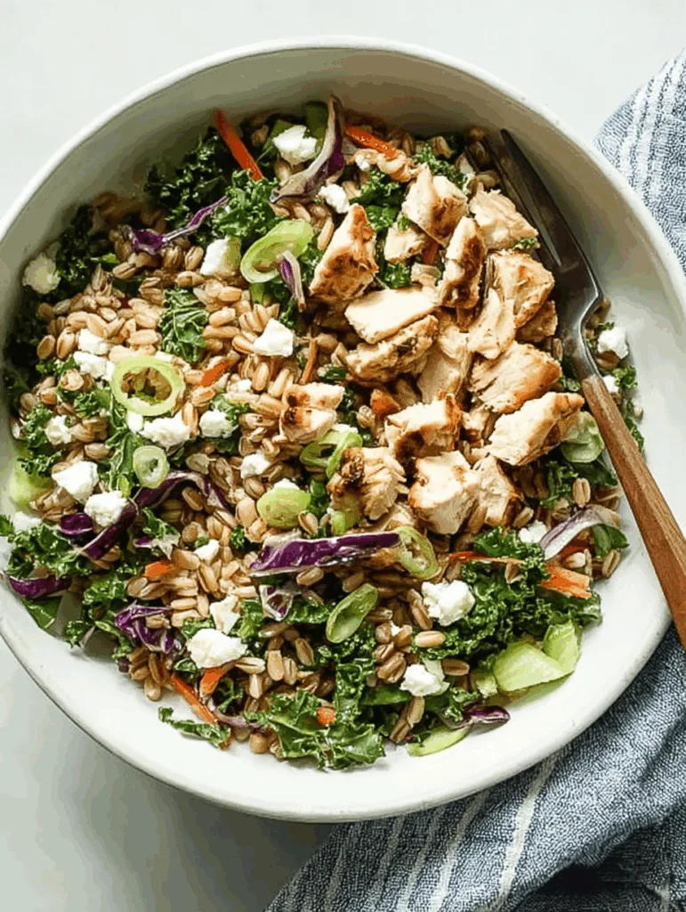 Einfaches 3-Zutaten Farro-Bowl mit Hähnchen - High Protein Lunch